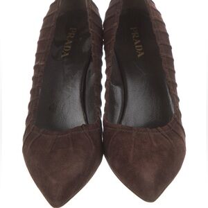 Prada brown suede pumps size 9.5 International 39.5
